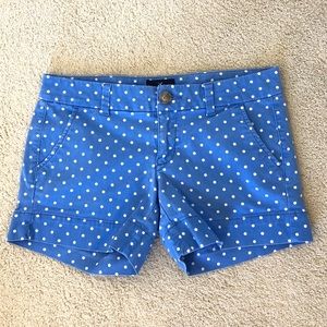 American Eagle Blue/White Polka Dot Short (Size 2)